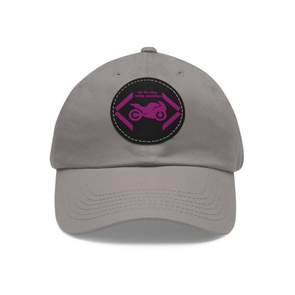 Itty Bitty Racing Committee grey ball cap with black leather patch