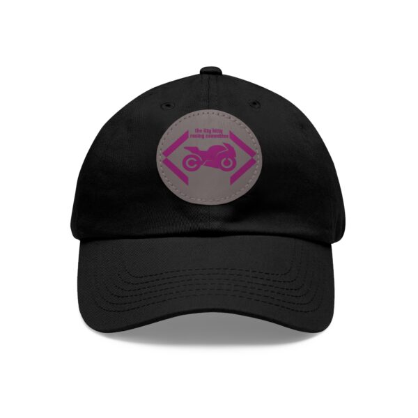 Itty Bitty Racing Committee black ball cap with grey leather patch