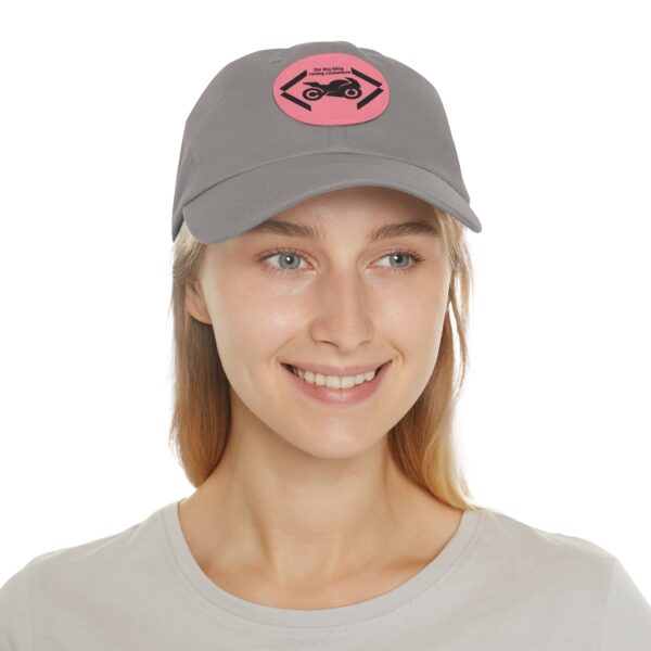 Itty Bitty Racing Committee grey ball cap with pink leather patch - Image 3